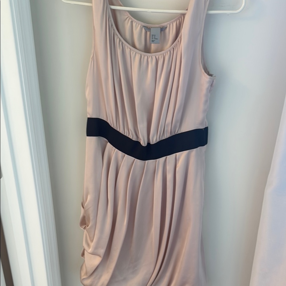 H&M blush pink and black sleeveless mini dress